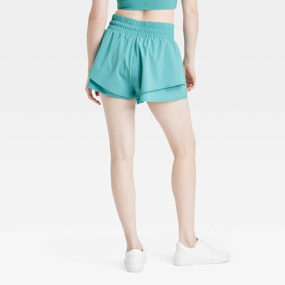 JoyLab Women’s Double Layer High Rise Athletic Shorts NWT Size XS Teal Green - Picture 6 of 6